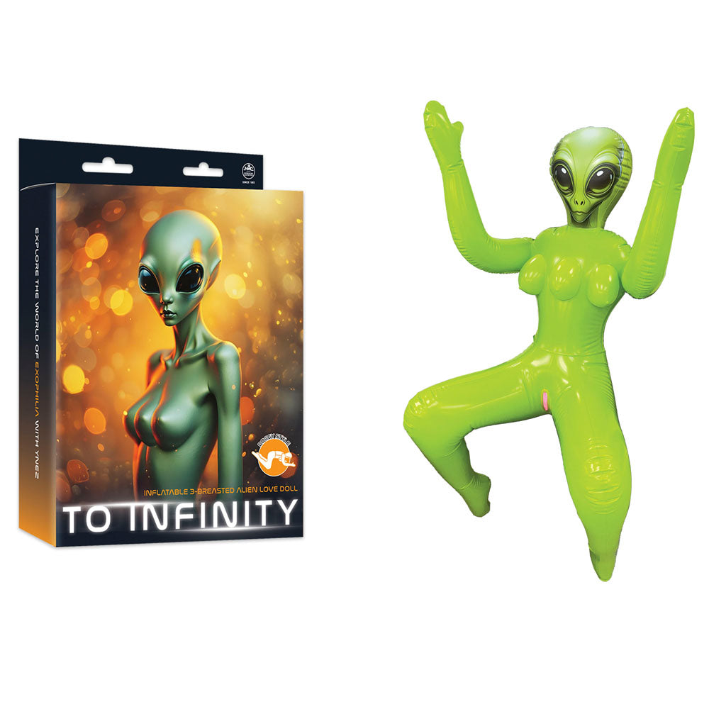 To Infinity - Green Inflatable Squatting Alien Love Doll - FDDR041SFA-005