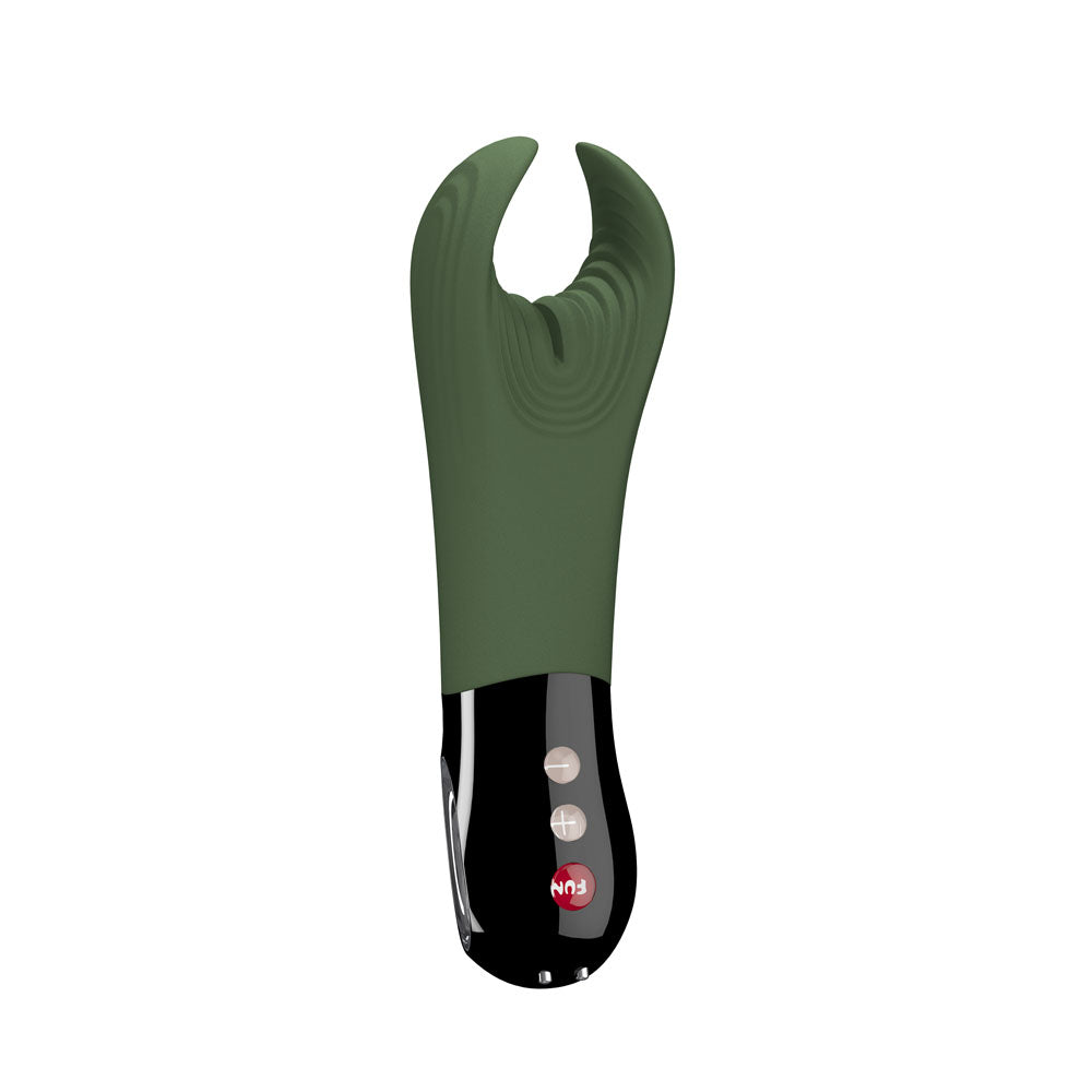 Fun Factory MANTA moss green-black - Moss Green 18 cm USB Rechargeable Mens & Couples Vibrator - FF000873DG01