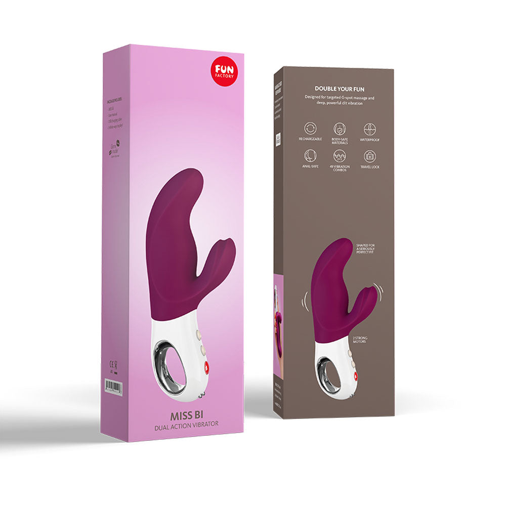 Fun Factory MISS BI grape - Grape 17 cm USB Rechargeable Rabbit Vibrator - FF000875VI01