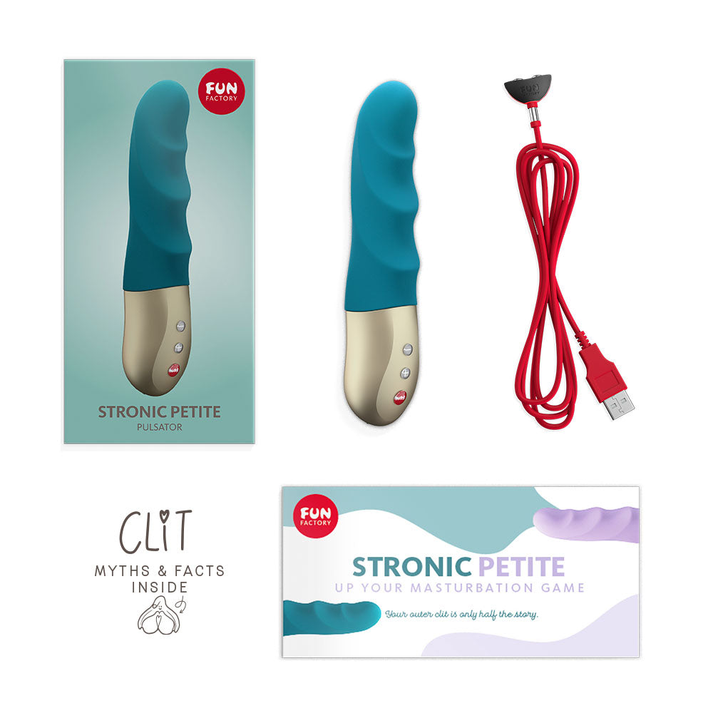 Fun Factory STRONIC PETITE deep sea blue - Deep Sea Blue 17 cm USB Rechargeable Thrusting Vibrator - FF000886PT01