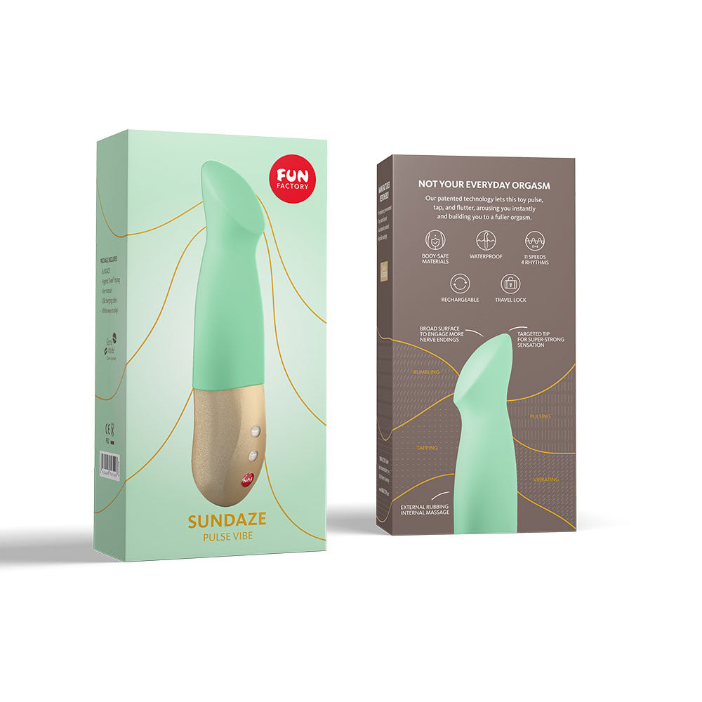 Fun Factory SUNDAZE pistachio - Pistachio Green 17.5 cm USB Rechargeable Thrusting Vibrator - FF000887LG01