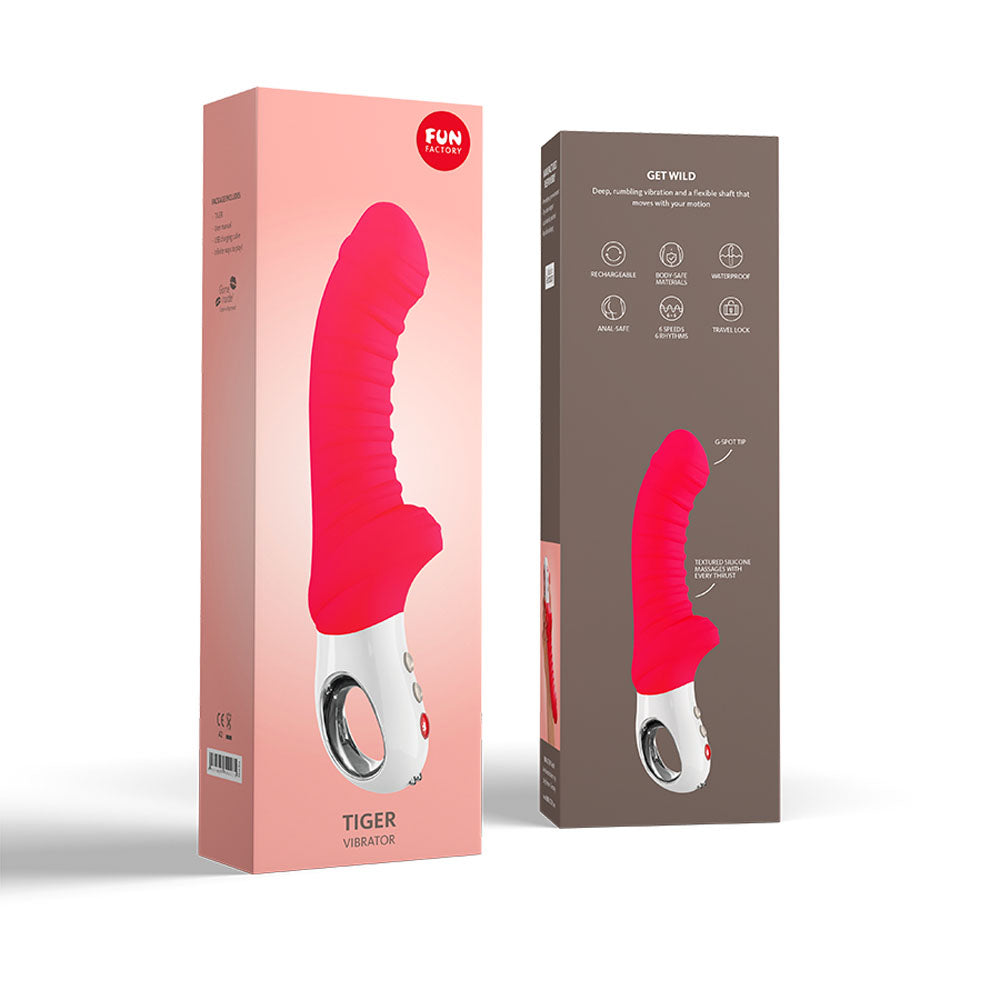 Fun Factory TIGER india red - Red 22.3 USB Rechargeable Vibrator - FF000890RE01