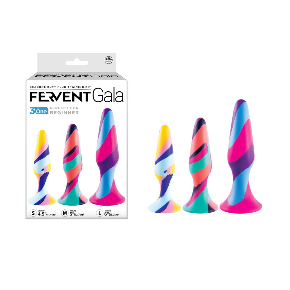 Fervent Gala Anal Training Kit - Multicoloured Butt Plugs - Set of 3 Sizes - FKI026B000-000
