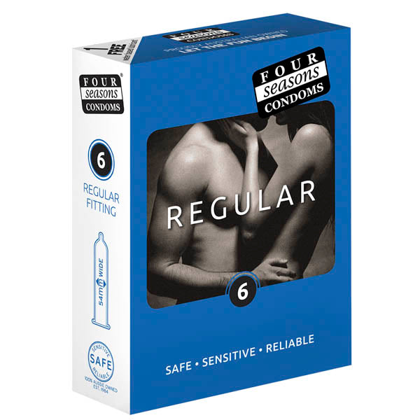 Four Seasons Regular Condoms - Regular Fit Lubricated Condoms - 6 Pack - FOR012