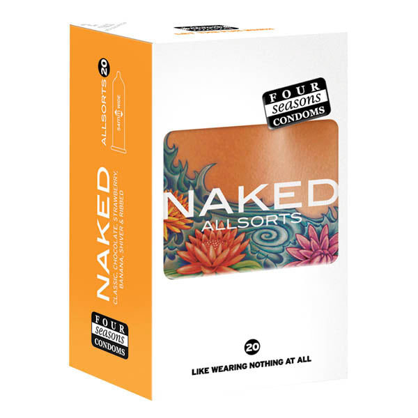 Four Seasons Naked Allsorts - Ultra Thin Lubed Condoms in 6 Styles - 20 Pack - FOR025