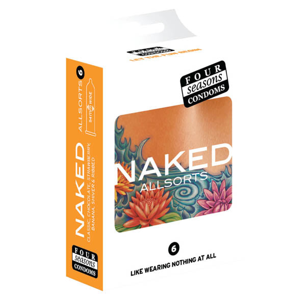 Four Seasons Naked Allsorts - Ultra Thin Lubed Condoms in 6 Styles - 6 Pack - FOR028