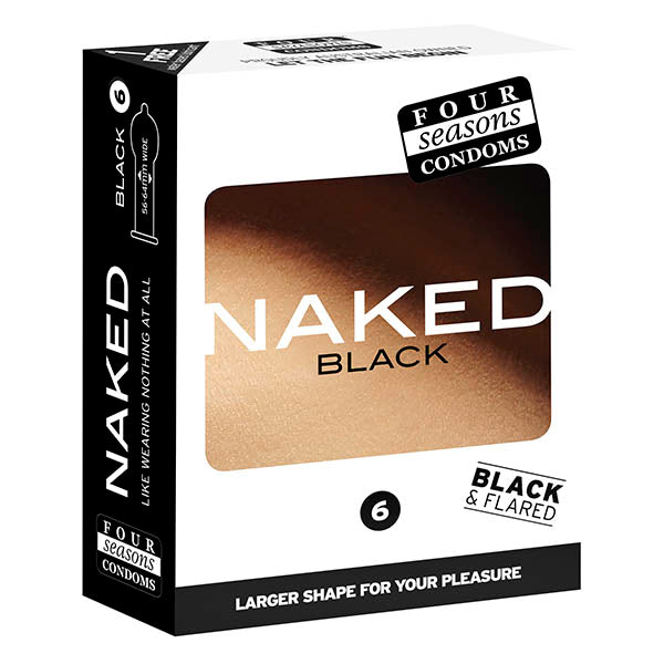 Four Seasons Naked Black - Ultra Thin Black Condoms - 6 Pack - FOR138