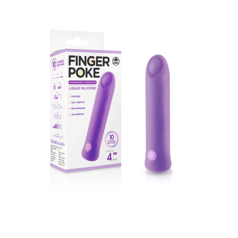 Finger Poke - Purple - Purple 10 cm USB Rechargeable Bullet - FPBQ018A00-022