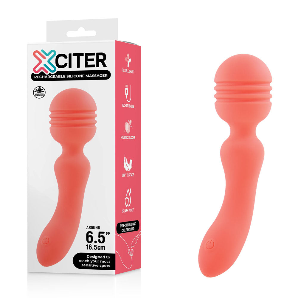Xciter - Orange - Orange 16.5 cm USB Rechargeable Massage Wand - FPBQ048A00-021