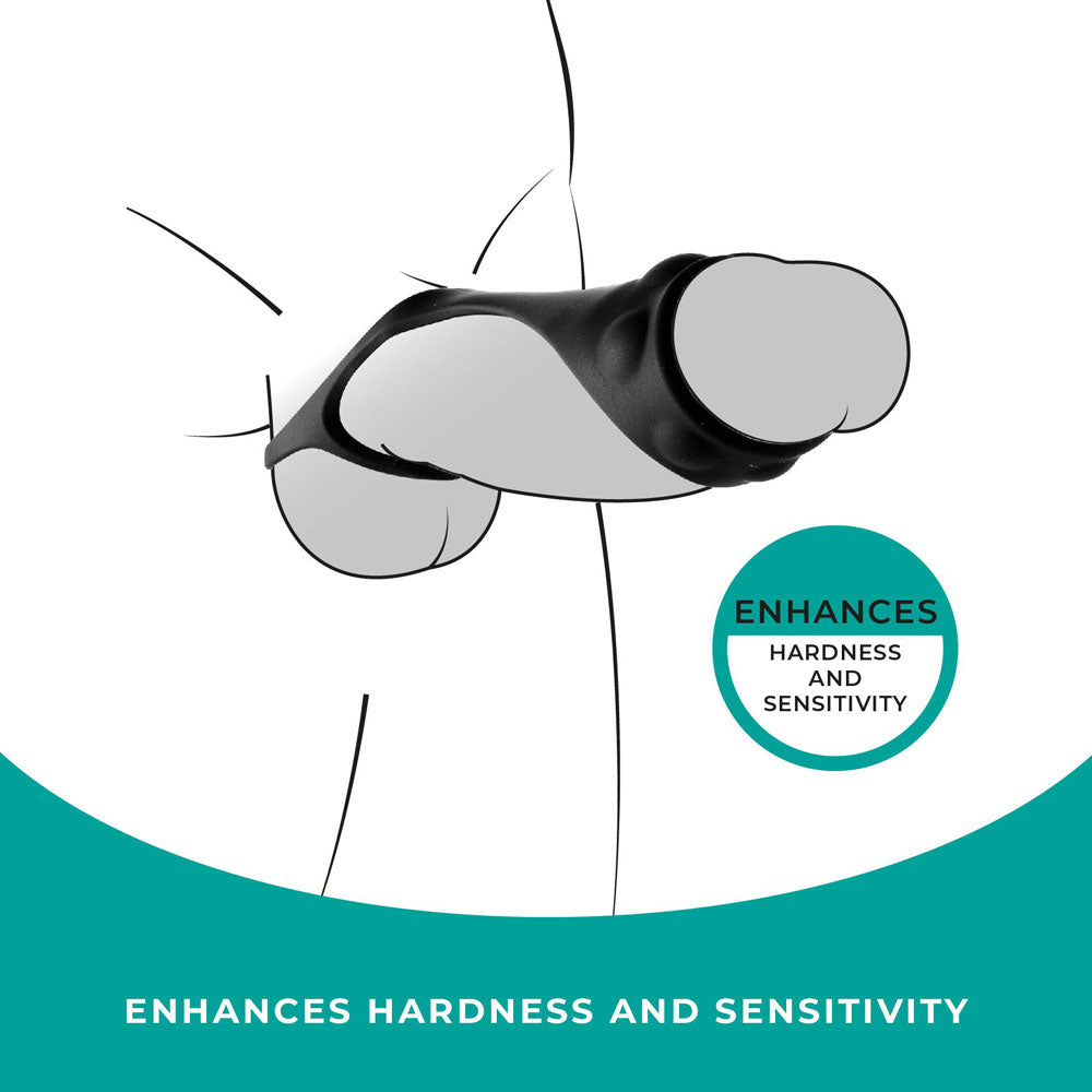 Strap The Balls - Black Cock Strap with Ball Stretcher - FRQ003A000-010