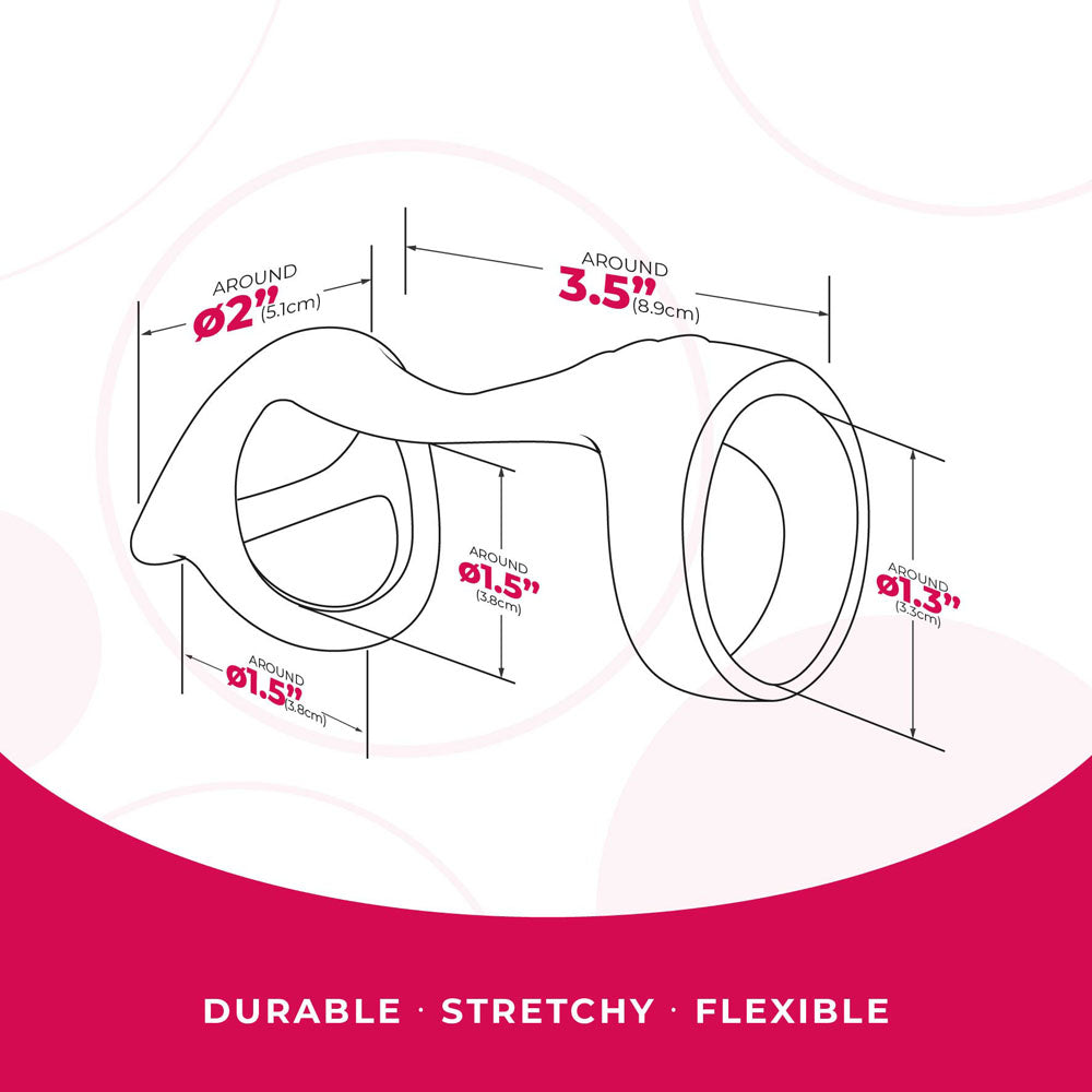 Strap The Balls - Black Cock Strap with Ball Stretcher - FRQ004A000-010