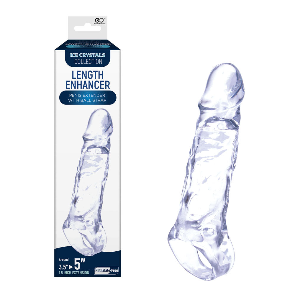 Ice Crystals 1.5 Inch Length Enhancer - Clear 1.5 Inch Penis Extension Sleeve - FSQ001A000-050