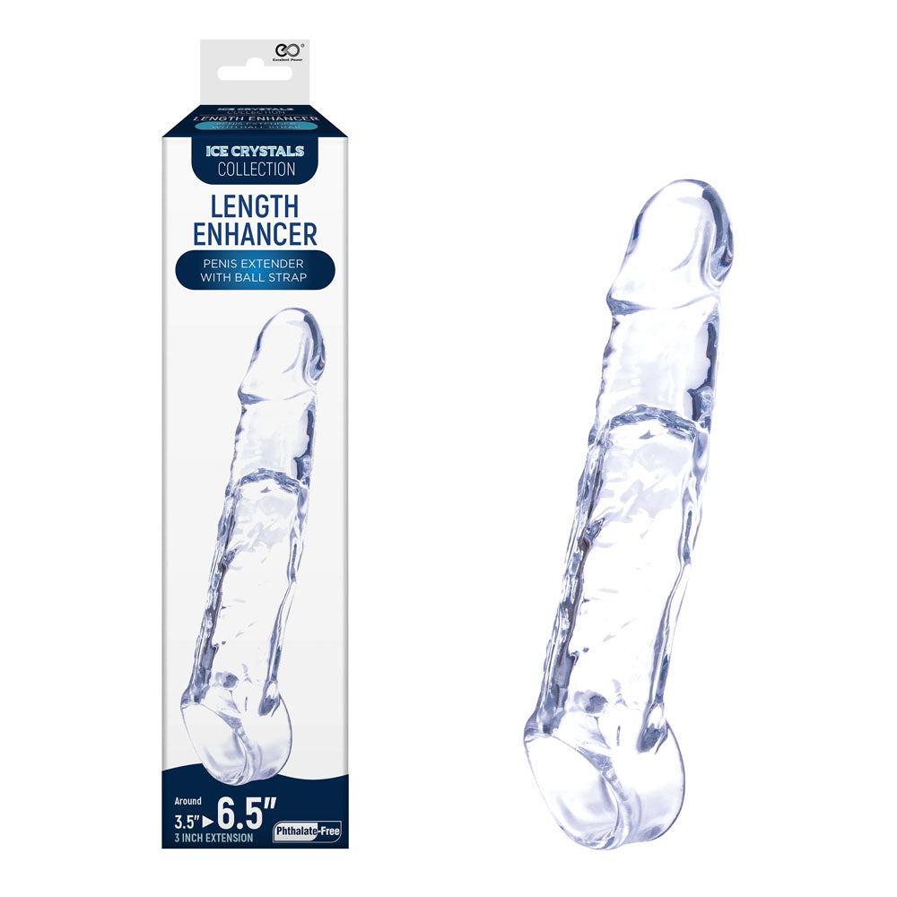 Ice Crystals 3 Inch Length Enhancer - Clear 3 Inch Penis Extension Sleeve - FSQ002A000-050