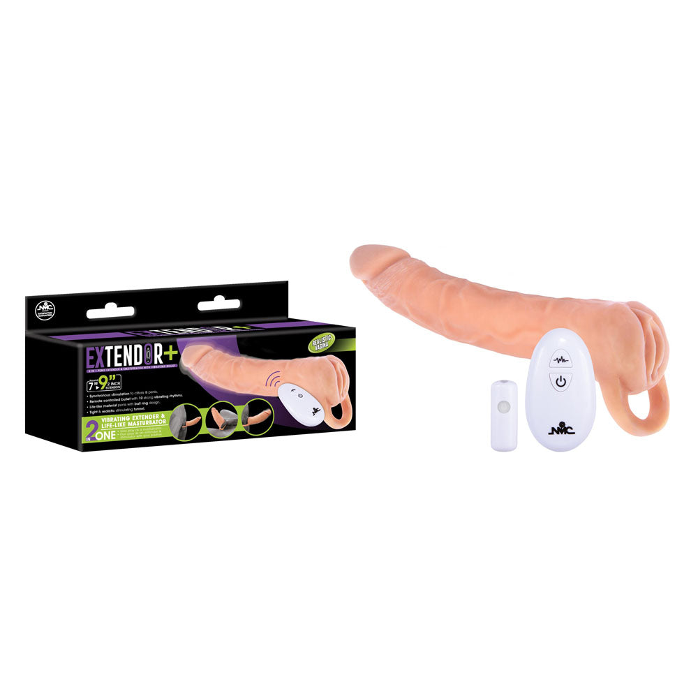 Extendor+ - Flesh 2 Inch Vibrating Penis Extender and Stroker - FVRQ046A00-001