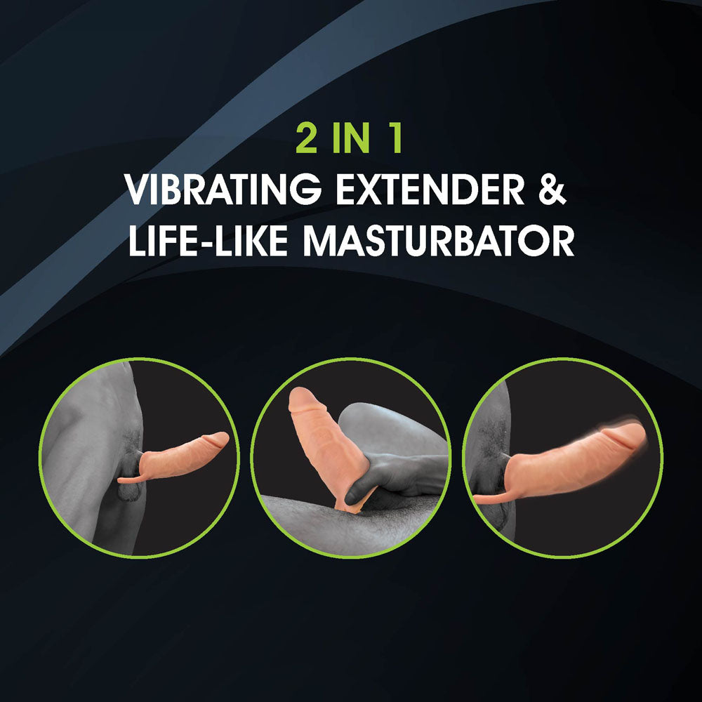 Extendor+ - Flesh 2 Inch Vibrating Penis Extender and Stroker - FVRQ046A00-001
