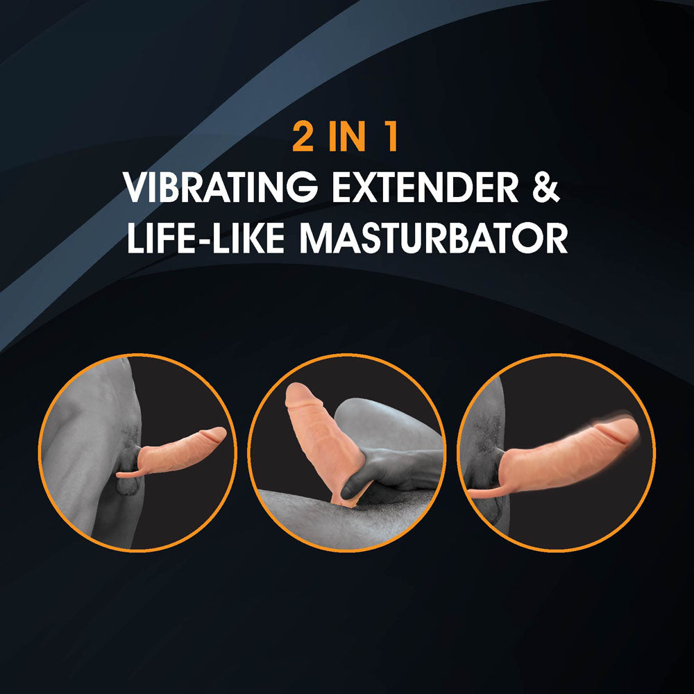 Extendor+ - Flesh 2 Inch Vibrating Penis Extender and Stroker - FVRQ047A00-001