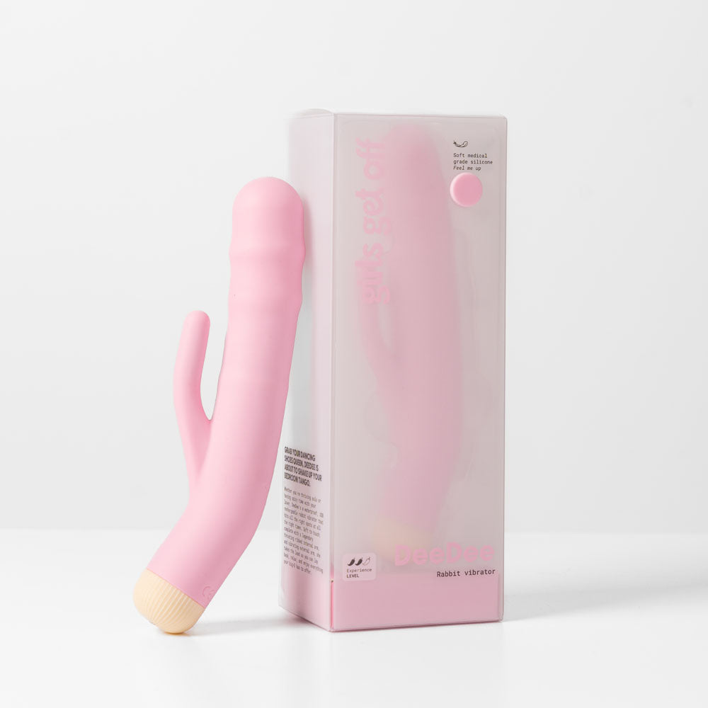 Girls Get Off - DeeDee - Pink 19 cm USB Rechargeable Thrusting Rabbit Vibrator - GGODD-2