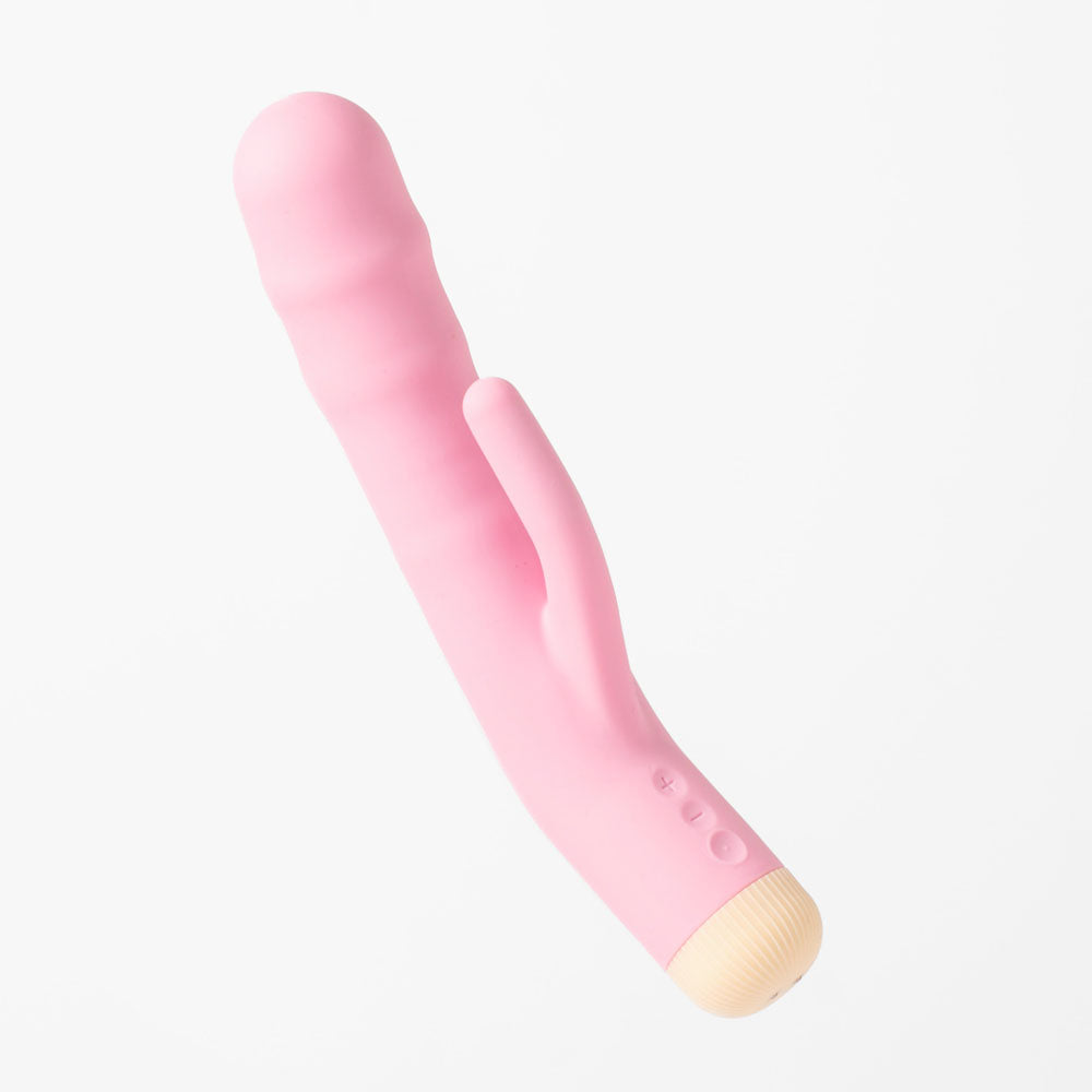 Girls Get Off - DeeDee - Pink 19 cm USB Rechargeable Thrusting Rabbit Vibrator - GGODD-2