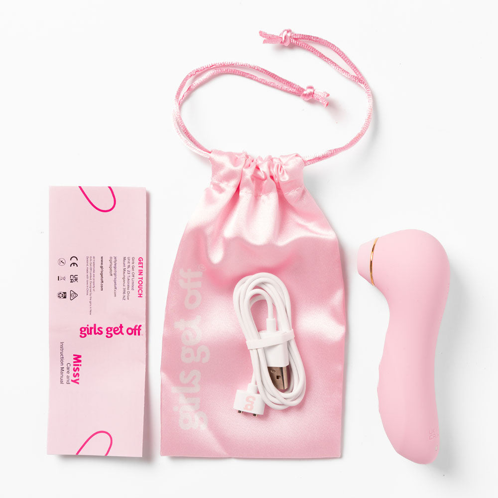 Girls Get Off - Missy - Pink USB Rechargeable Air Pulse Clitoral Stimulator - GGOMM-3