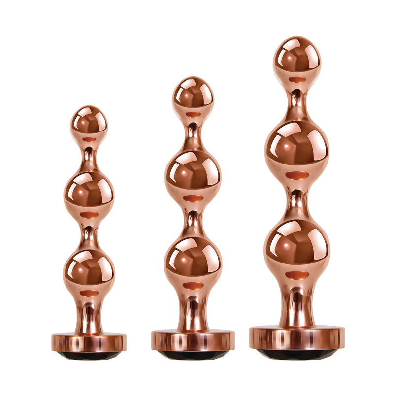 Gender X GOLD DIGGER SET - Rose Gold Metallic Butt Plugs - Set of 3 Sizes - GX-BP-9154-2
