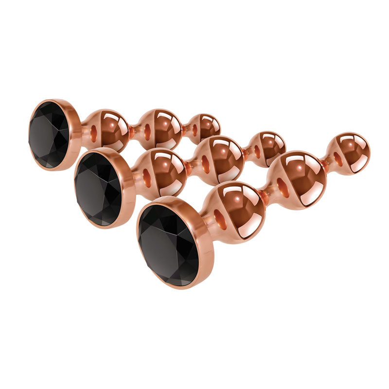 Gender X GOLD DIGGER SET - Rose Gold Metallic Butt Plugs - Set of 3 Sizes - GX-BP-9154-2