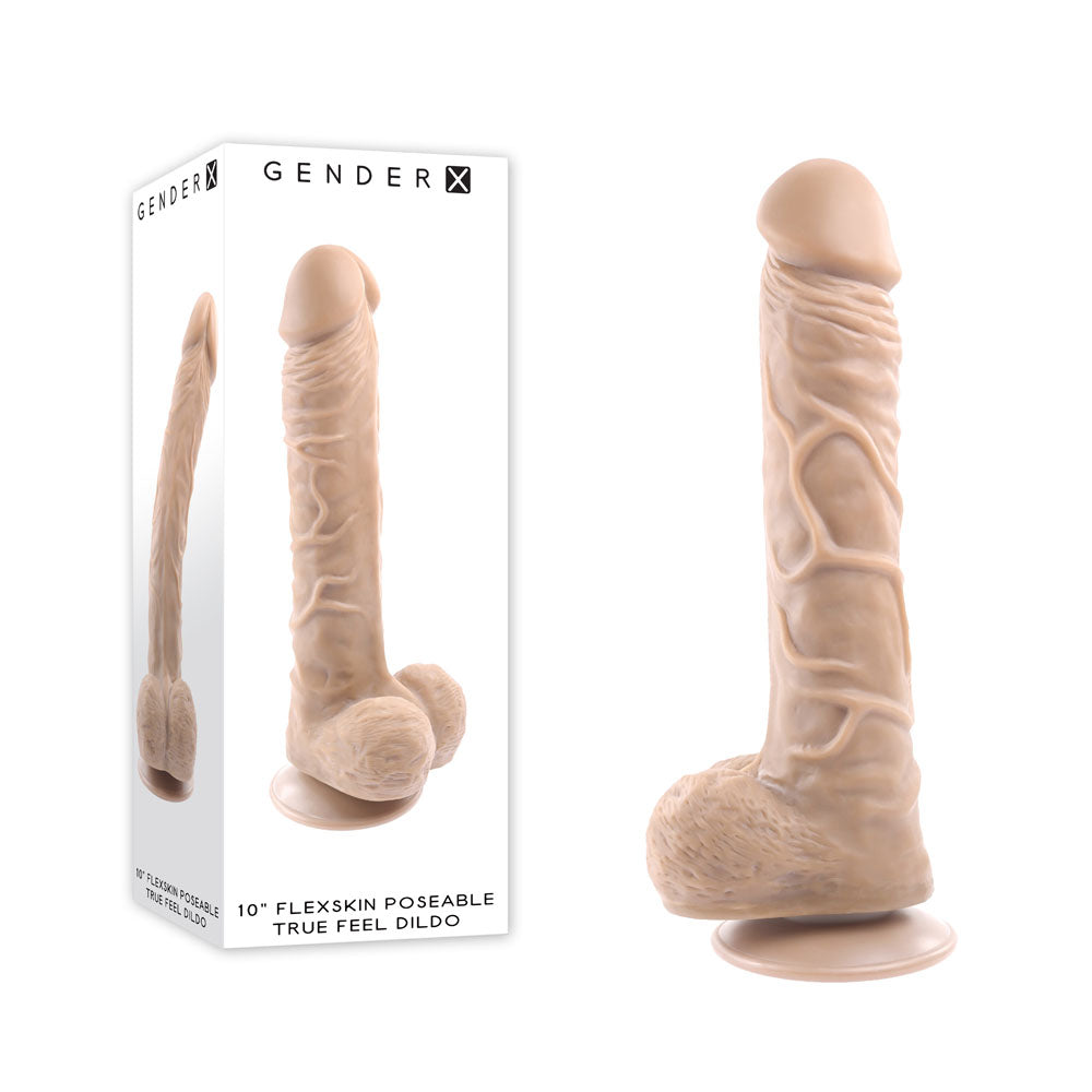 Gender X 10'' FLEXSKIN POSEABLE TRUE FEEL - Light - Flesh 29.2 cm Poseable Dong - GX-DD-3724-2