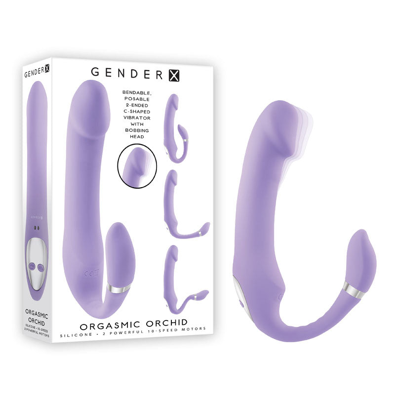 Gender X ORGASMIC ORCHID - Lilac 19 cm USB Rechargeable Strapless-Strap-On - GX-RS-0150-2