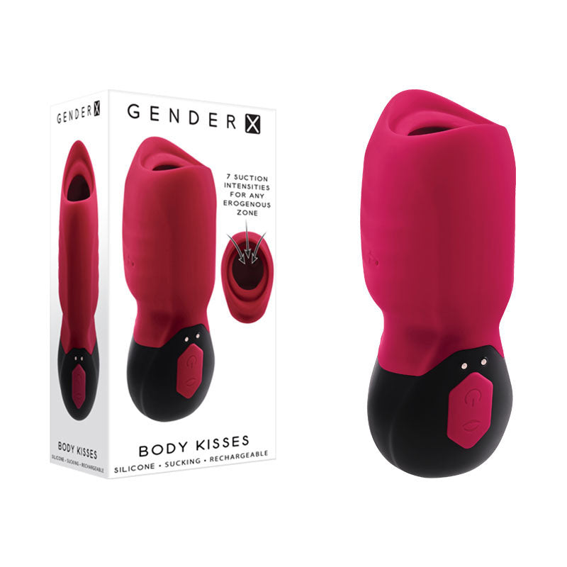 Gender X BODY KISSES - Black/Red USB Rechargeable Sucking Stimulator - GX-RS-0211-2
