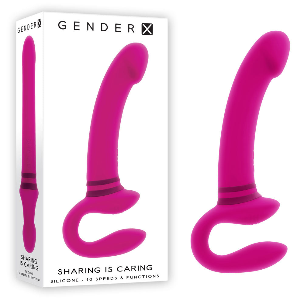 Gender X SHARING IS CARING - Pink 21.9 cm USB Rechargeable Strapless Strap-On - GX-RS-3748-2