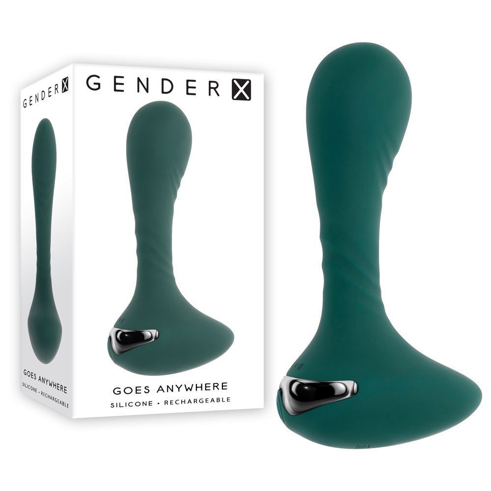 Gender X GOES ANYWHERE - Green 12.4 cm USB Rechargeable Vibrator - GX-RS-5018-2