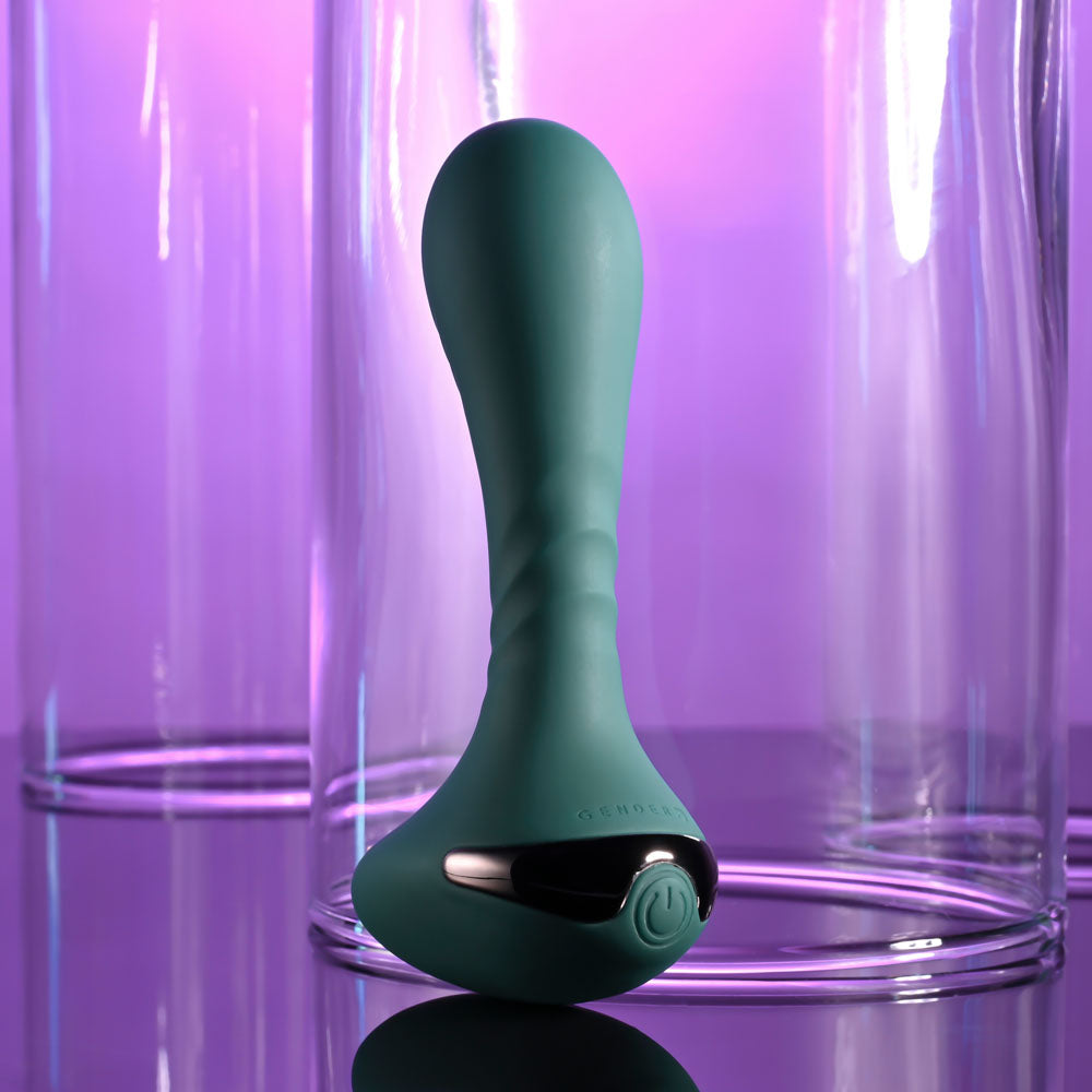 Gender X GOES ANYWHERE - Green 12.4 cm USB Rechargeable Vibrator - GX-RS-5018-2