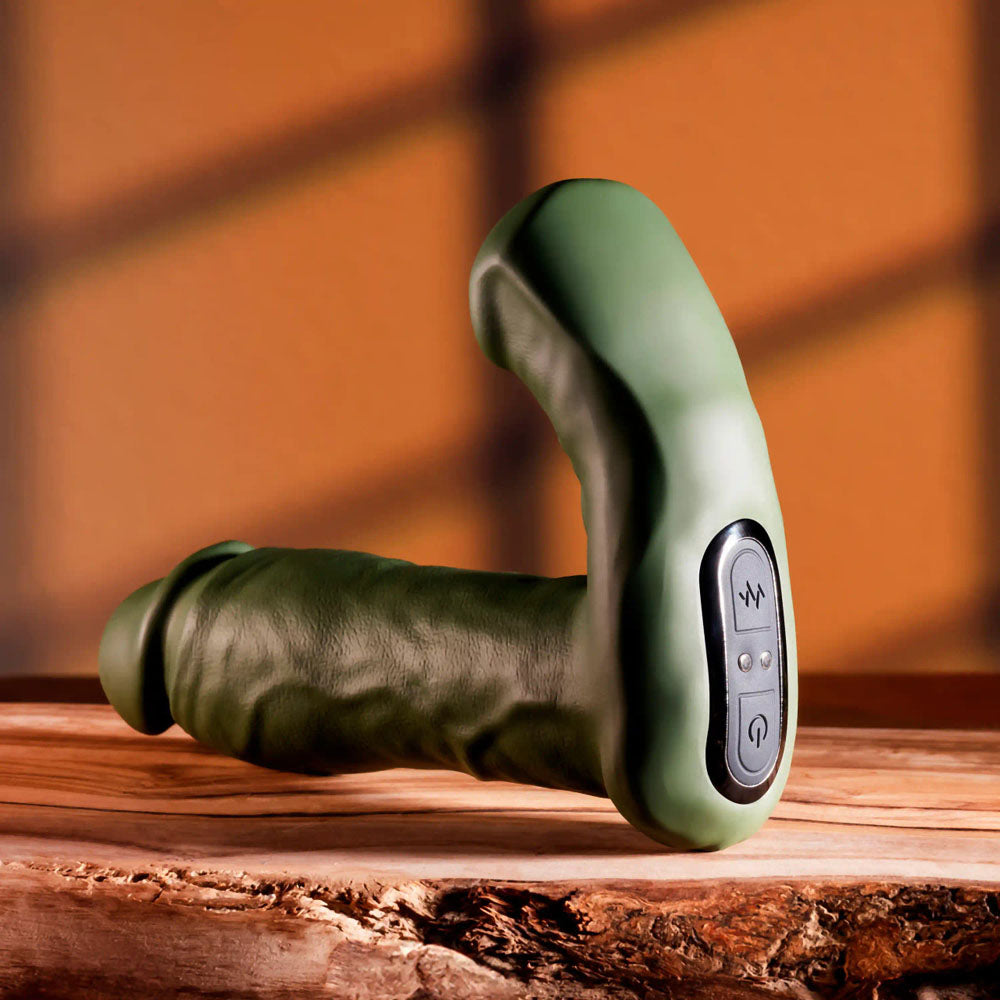 Gender X THE HUNK - Green 15.2 cm USB Rechargeable Thrusting Vibrator with Remote - GX-RS-5568-2