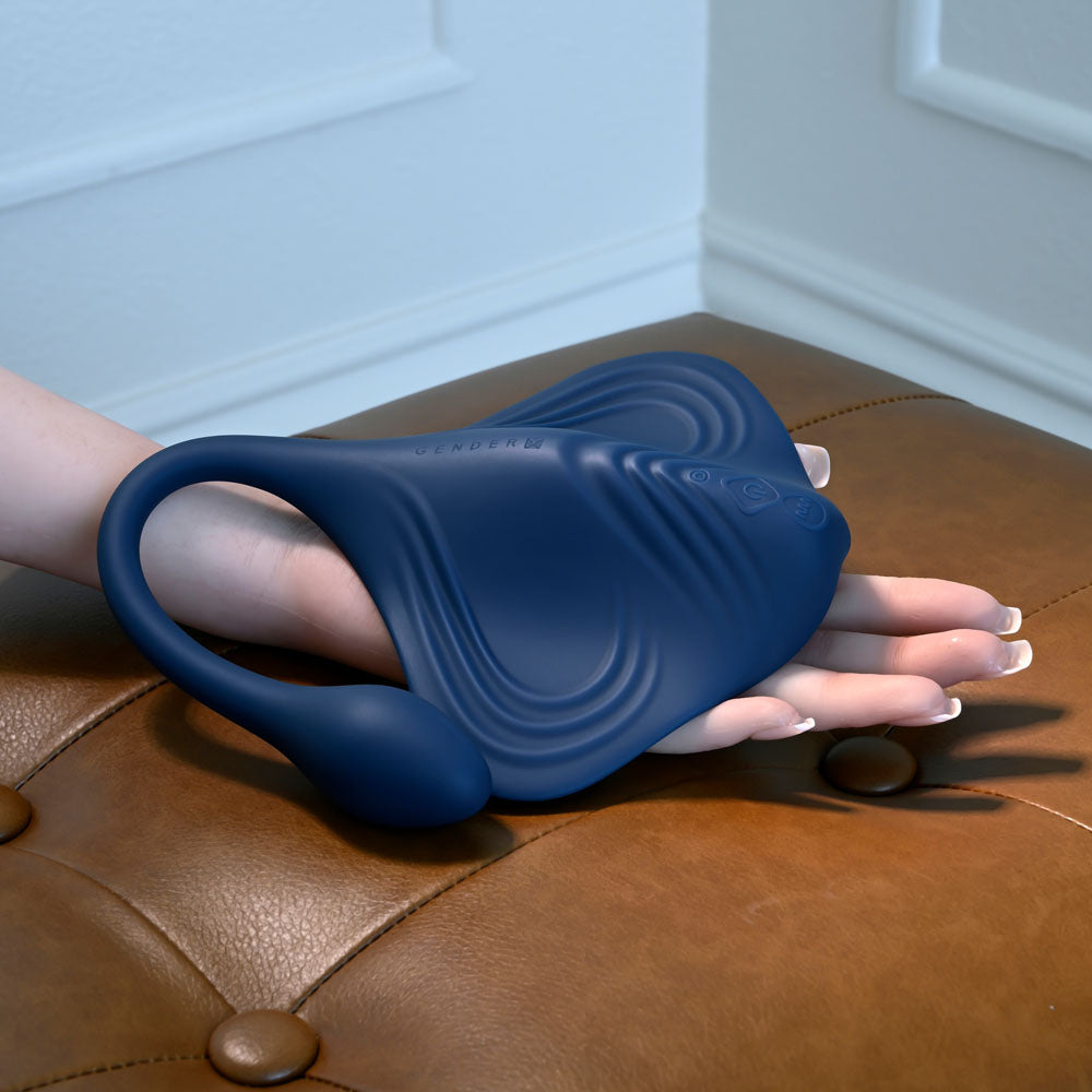 Gender X DAILY GRIND - Blue USB Rechargeable Grinding Pad with Anal Plug - GX-RS-6350-2