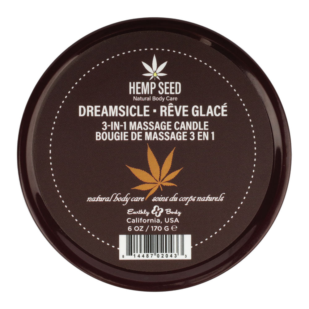 Hemp Seed 3-In-1 Massage Candle - Dreamsicle (Tangerine & Plum) - 170 g - HSC006