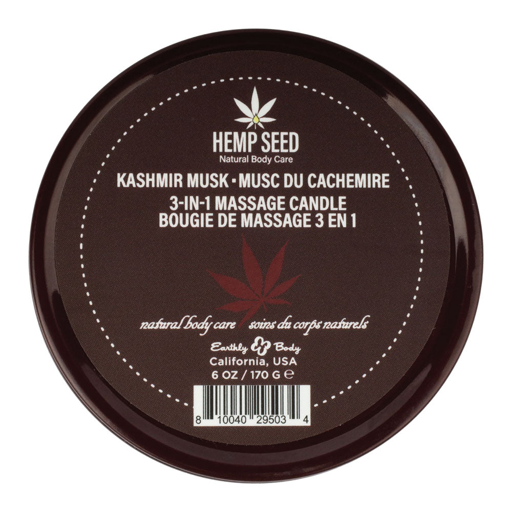 Hemp Seed 3-In-1 Massage Candle - Kashmir Musk (Brandy, Magnolia & Vanilla Musk) - 170 g - HSC013