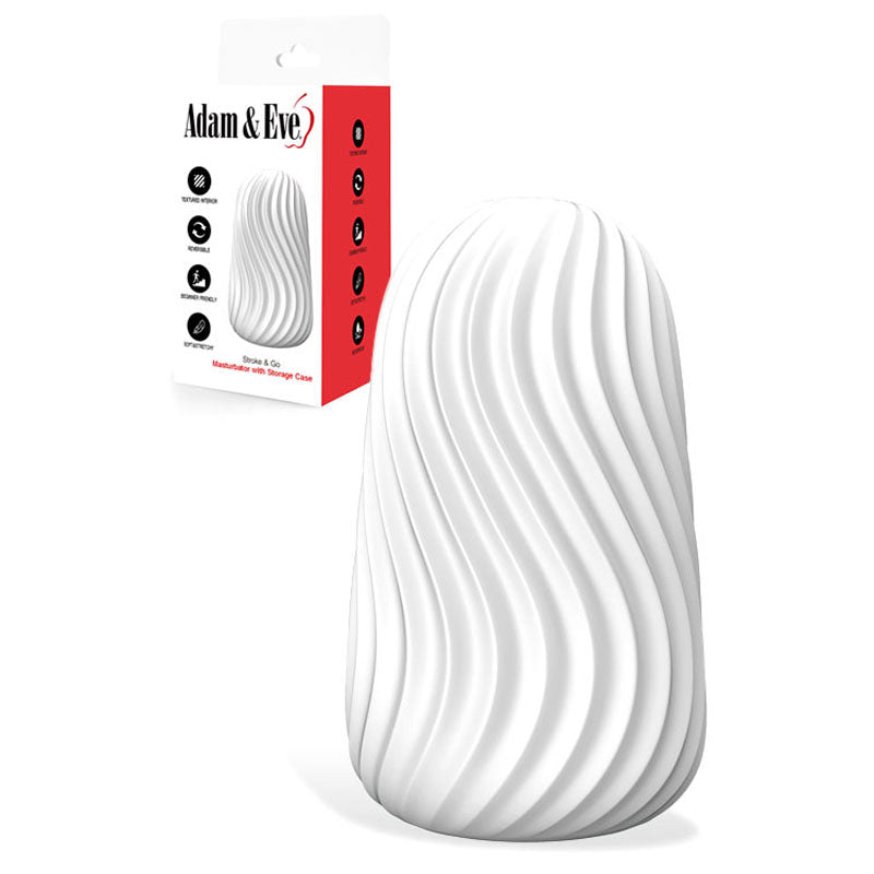 Adam & Eve Stroke & Go - White Stroker Sleeve with Storage Case - I377 1091