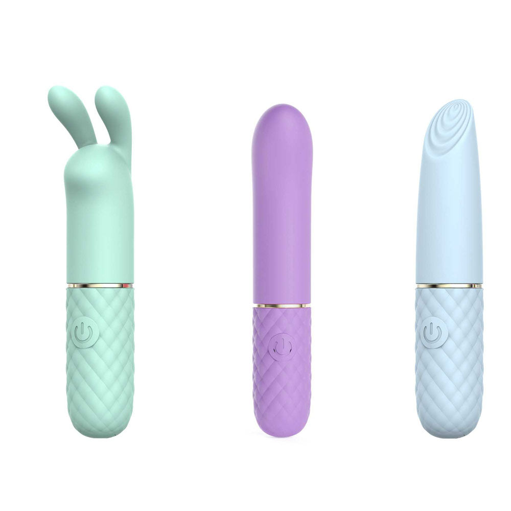 Adam & Eve TRIPLE PLEASURES - Coloured USB Rechargeable Vibrators - Set of 3 - I477 0000