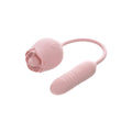 Adam & Eve THRUST & TICKLE Rose Vibrator - Pink USB Rechargeable Flickering Rose Stimulator with Thrusting Bullet - I489 6200