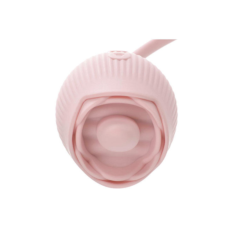 Adam & Eve THRUST & TICKLE Rose Vibrator - Pink USB Rechargeable Flickering Rose Stimulator with Thrusting Bullet - I489 6200