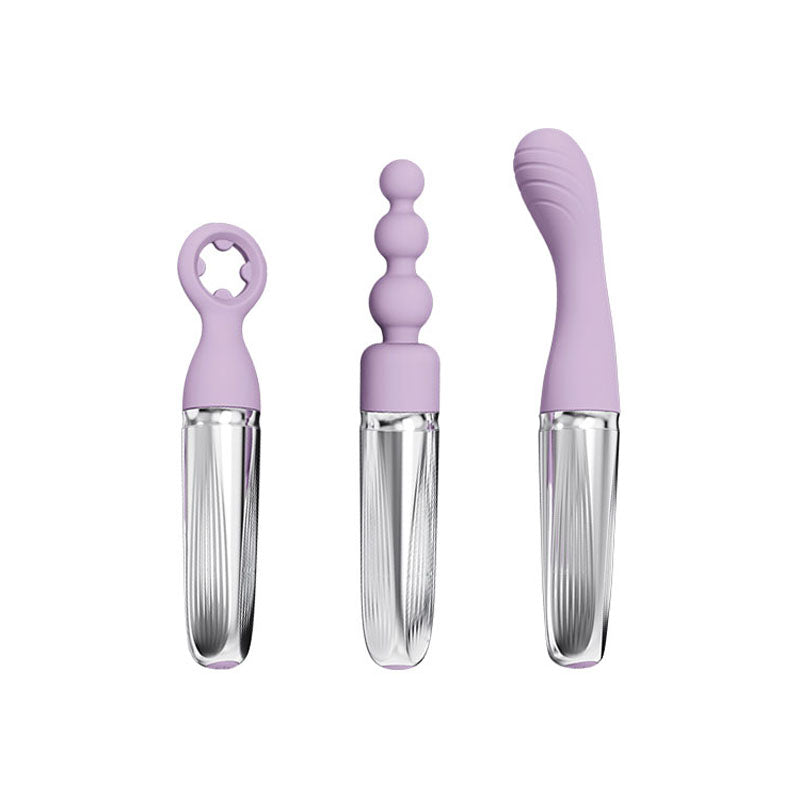 Adam & Eve SWEET DREAMS MASSAGER KIT - Lavender USB Rechargeable Point Stimulator with 8 Interchangeable Tips - I681 6900