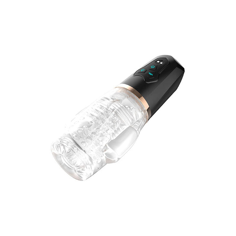 Adam & Eve Adam's Gawk Gawk 2.0 - Clear USB Rechargeable Rotating & Vibrating Masturbator - I884 8000