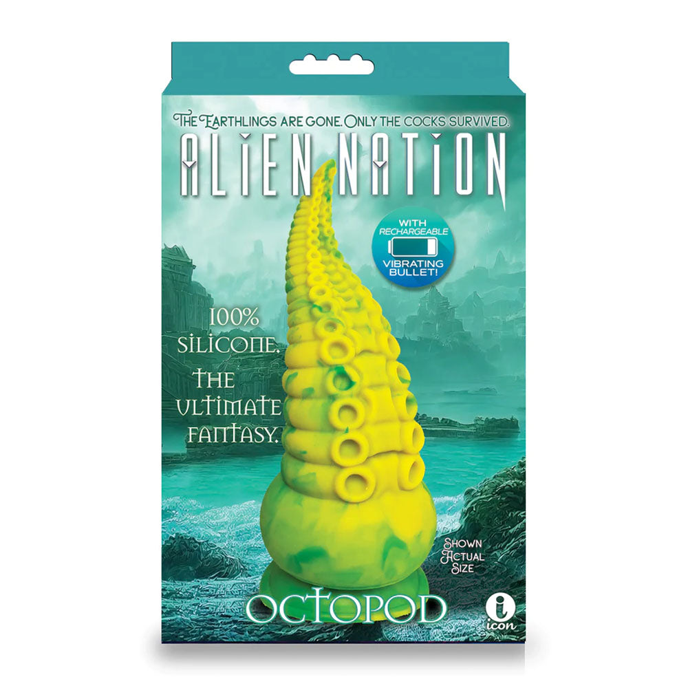 Alien Nation - Octopod - Yellow/Green 22.9 cm USB Rechargeable Vibrating Fantasy Dong - IC1354