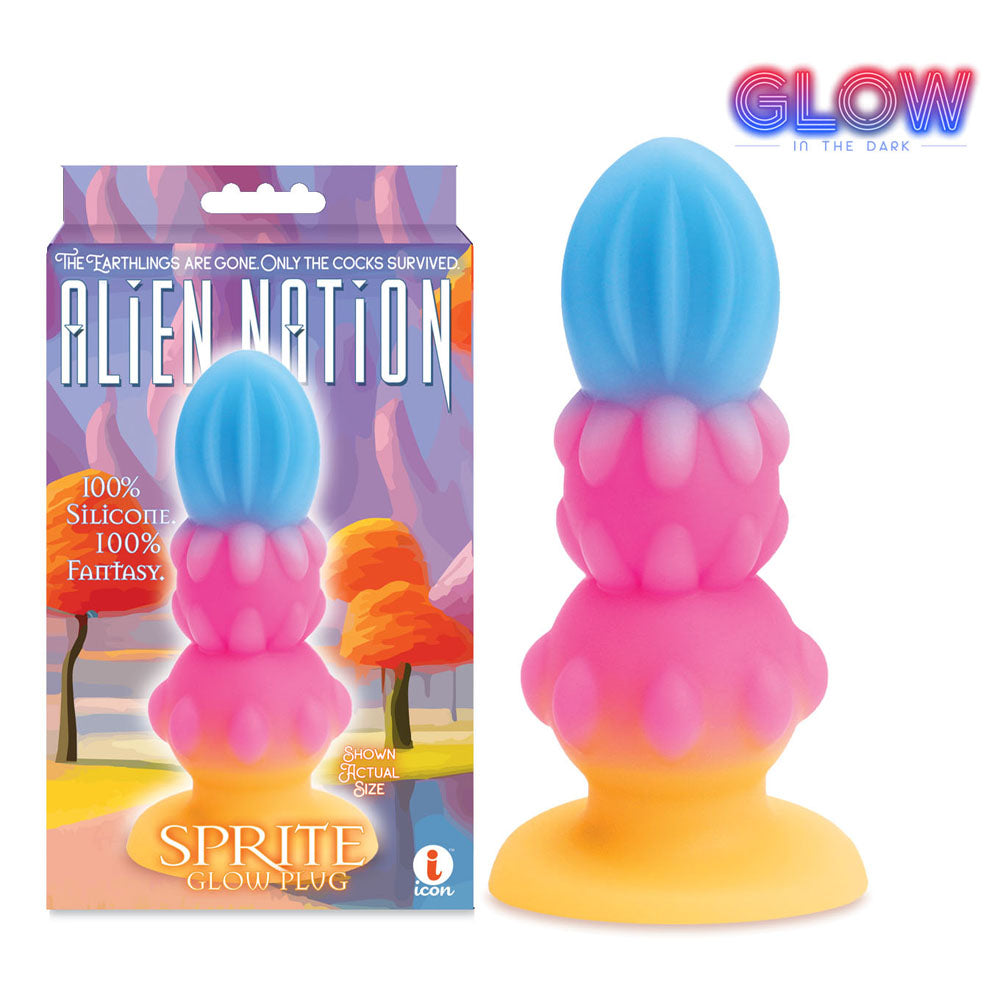 Alien Nation - Sprite - Glow in Dark Coloured 14 cm Fantasy Anal Plug - IC1366