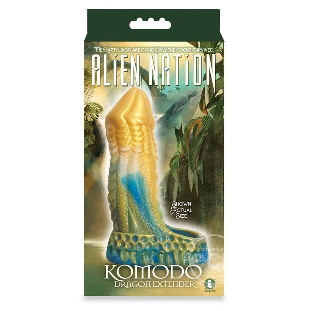 Alien Nation - Komodo - Blue/Gold 16.5 cm Penis Extender Fantasy Sleeve - IC1370