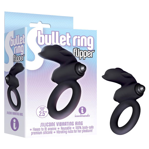 S-Bullet Ring - Flipper - Black Vibrating Cock Ring - IC2606-2