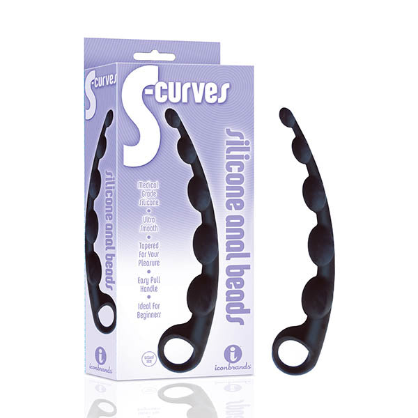 The 9's S-Curves - Black Anal Beads - IC2650-2