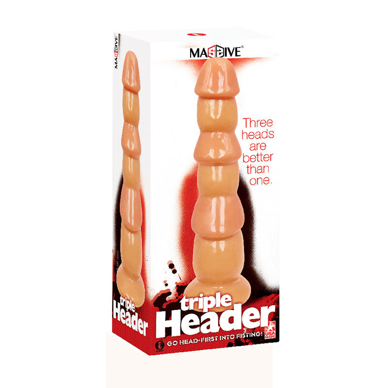 Massive Triple Header - Flesh 3 Dick Head Dildo - IC5065-2