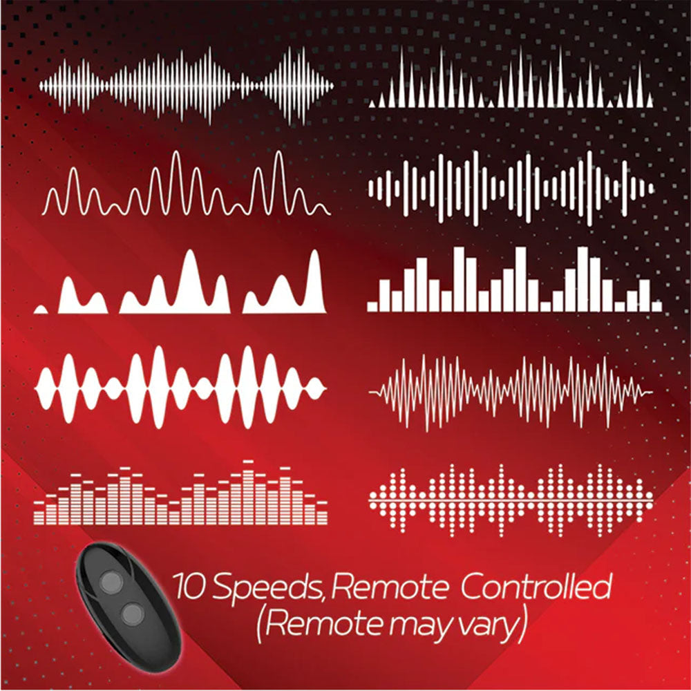 Red Dot Rings - V1 - Black USB Rechargeable Vibrating Cock Ring with Remote - IC5076