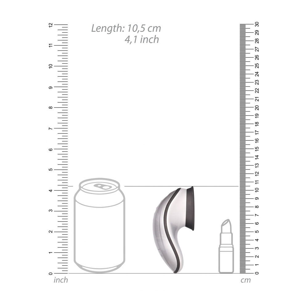 Twitch 1 - Silver - Silver USB Rechargeable Suction Vibrator - INN001SIL