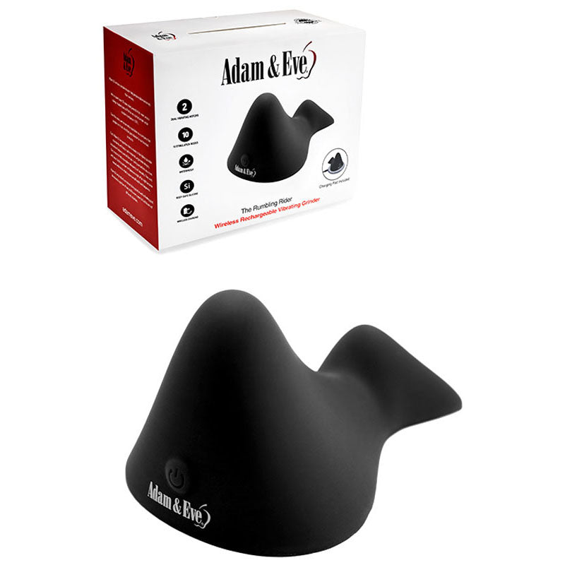 Adam & Eve THE RUMBLING RIDER - Black Rechargeable Vibrating Grinder Pad - J185 8000